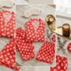 Korean Peach Floral Cotton Night Suit Set
